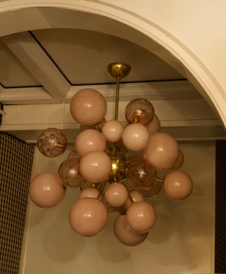 Murano Sputnik Pastel Pink Chandelier, 1970-UH-828449