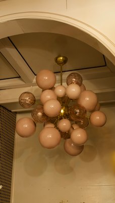 Murano Sputnik Pastel Pink Chandelier, 1970-UH-828449