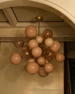 Murano Sputnik Pastel Pink Chandelier, 1970-UH-828449