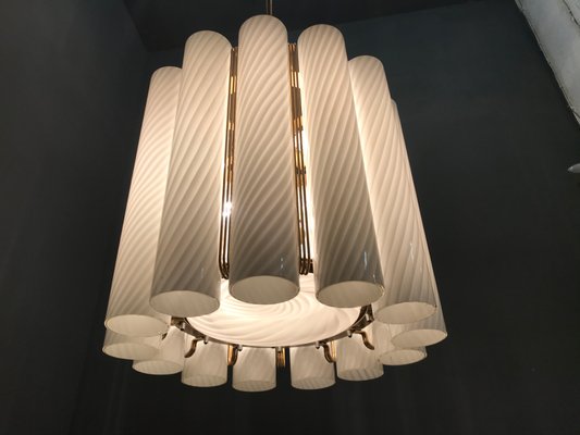 Murano Swirl Glass Chandelier by Paolo Venini for Murano, 1960s-JJC-558547