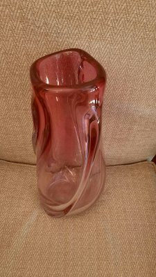 Murano Swirl Pink Vase in Murano Glass, 1970s-EAI-1703338