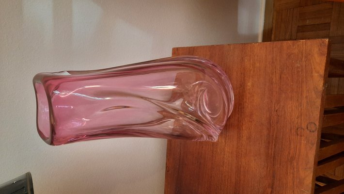 Murano Swirl Pink Vase in Murano Glass, 1970s-EAI-1703338