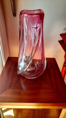 Murano Swirl Pink Vase in Murano Glass, 1970s-EAI-1703338