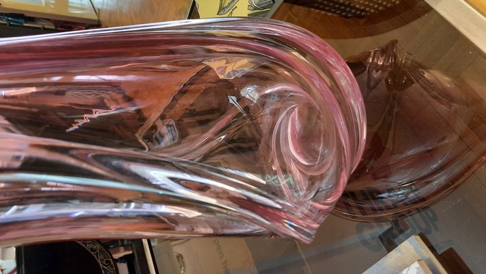 Murano Swirl Pink Vase in Murano Glass, 1970s-EAI-1703338