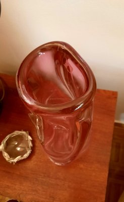 Murano Swirl Pink Vase in Murano Glass, 1970s-EAI-1703338