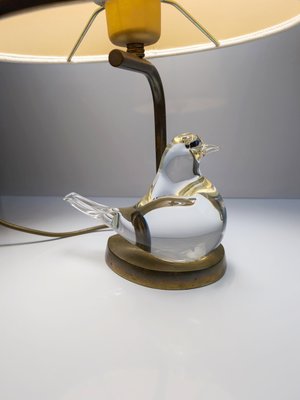 Murano Table Lamp Glass Dove, 1950s-VTK-2033969