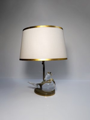 Murano Table Lamp Glass Dove, 1950s-VTK-2033969