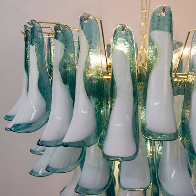 Murano Teal and White Glass Chandelier, 1990s-MPO-2019703