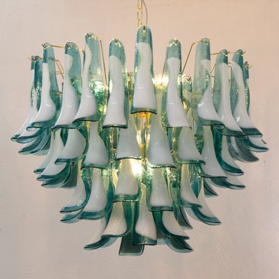 Murano Teal and White Glass Chandelier, 1990s-MPO-2019703