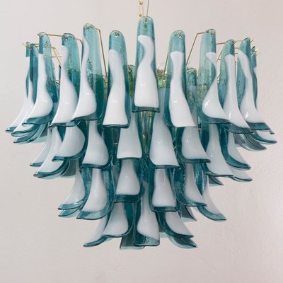 Murano Teal and White Glass Chandelier, 1990s-MPO-2019703