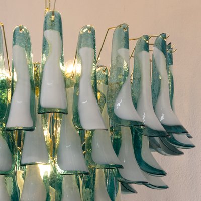 Murano Teal and White Glass Chandelier, 1990s-MPO-2019703