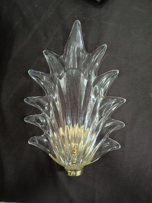 Murano Transparent Glass and Brass Wall Light, 1990-UH-1776231