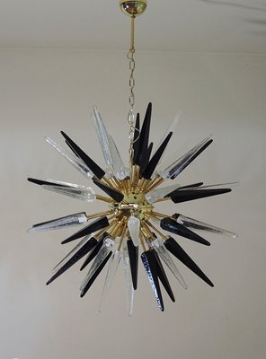 Murano Trasparent and Black Glass Sputnik Chandelier, 1990-FHZ-2023524