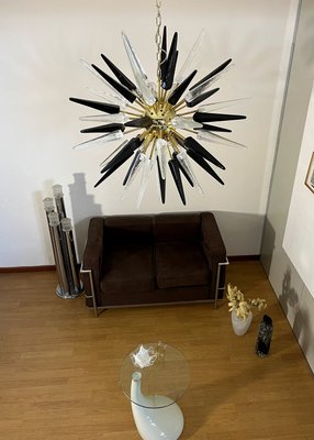 Murano Trasparent and Black Glass Sputnik Chandelier, 1990-FHZ-2023524