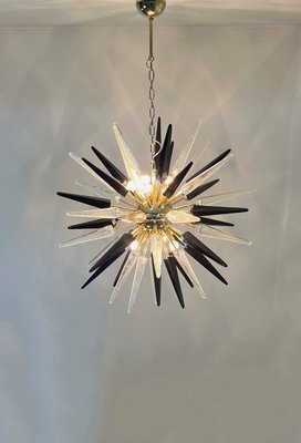 Murano Trasparent and Black Glass Sputnik Chandelier, 1990-FHZ-2023524