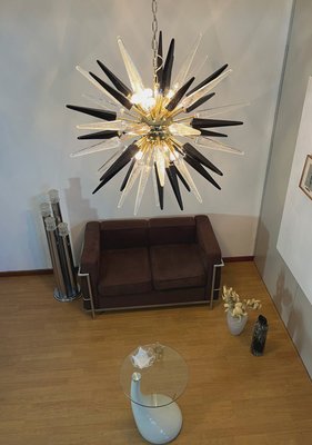 Murano Trasparent and Black Glass Sputnik Chandelier, 1990-FHZ-2023524