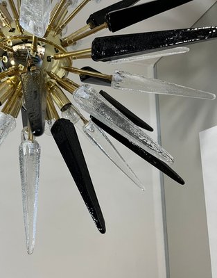 Murano Trasparent and Black Glass Sputnik Chandelier, 1990-FHZ-2023524