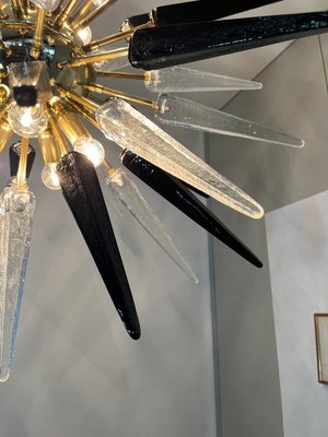 Murano Trasparent and Black Glass Sputnik Chandelier, 1990-FHZ-2023524