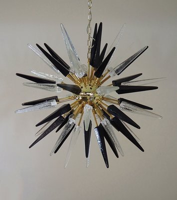 Murano Trasparent and Black Glass Sputnik Chandelier, 1990-FHZ-2023524