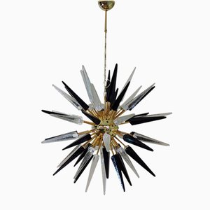 Murano Trasparent and Black Glass Sputnik Chandelier, 1990-FHZ-2023524