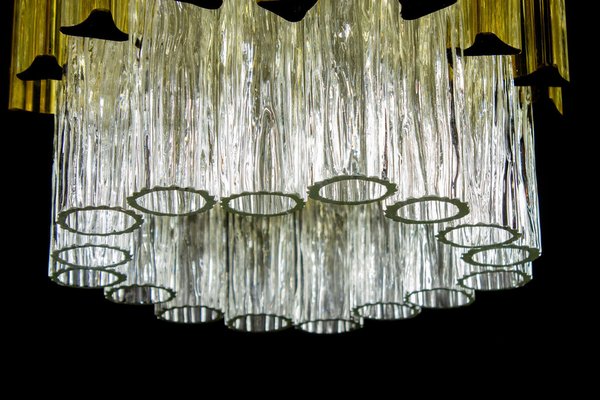 Murano, Tronchi and Gold Triedi Chandelier or Lantern from Venini, 1960s-MBH-1031876