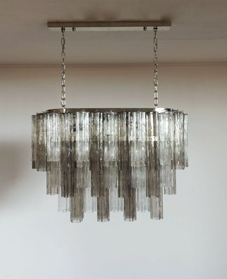 Murano Tube Chandelier with 62 Transparent and Smoked Glass, 1982-FHZ-695992