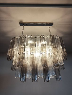 Murano Tube Chandelier with 62 Transparent and Smoked Glass, 1982-FHZ-695992