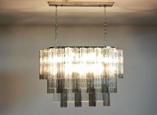 Murano Tube Chandelier with 62 Transparent and Smoked Glass, 1982-FHZ-695992