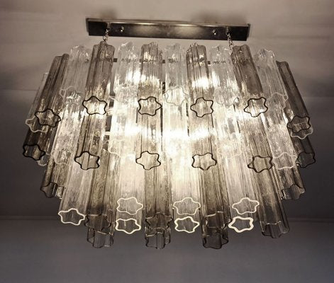 Murano Tube Chandelier with 62 Transparent and Smoked Glass, 1982-FHZ-695992