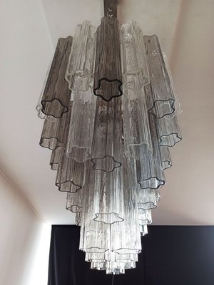 Murano Tube Chandelier with 62 Transparent and Smoked Glass, 1982-FHZ-695992