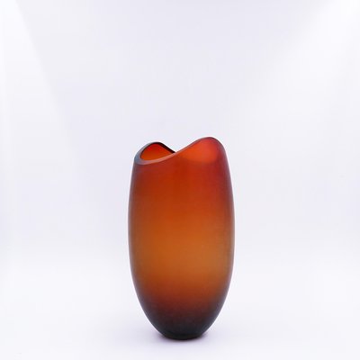 Murano Vase in Frosted Glass in Amber Brown-NYF-2019214