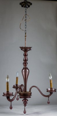 Murano Viola Glass Chandelier, Italy, 1940s-RAQ-1406871