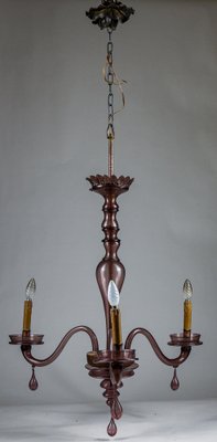 Murano Viola Glass Chandelier, Italy, 1940s-RAQ-1406871