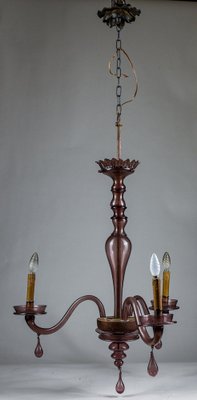 Murano Viola Glass Chandelier, Italy, 1940s-RAQ-1406871