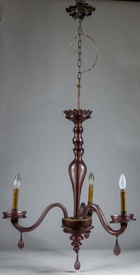 Murano Viola Glass Chandelier, Italy, 1940s-RAQ-1406871