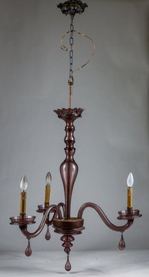 Murano Viola Glass Chandelier, Italy, 1940s-RAQ-1406871