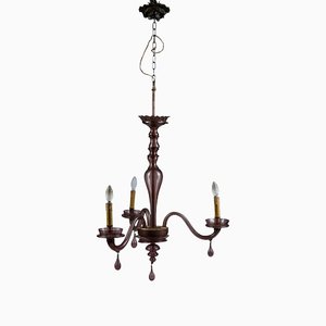 Murano Viola Glass Chandelier, Italy, 1940s-RAQ-1406871