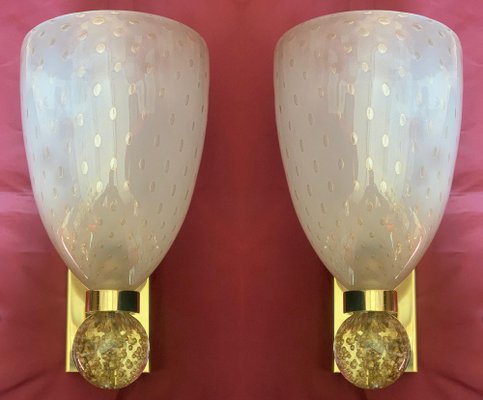 Murano Wall Lamps by Barovier & Toso, 1960s, Set of 2-OVO-1235365