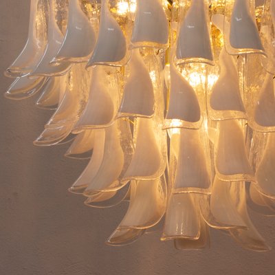 Murano White and Clear Glass Chandelier, 1990s-MPO-2019707