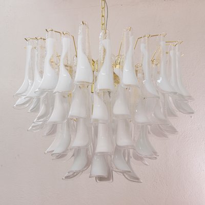 Murano White and Clear Glass Chandelier, 1990s-MPO-2019707