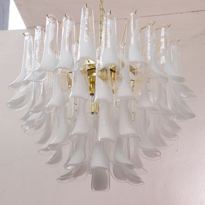 Murano White and Clear Glass Chandelier, 1990s-MPO-2019707