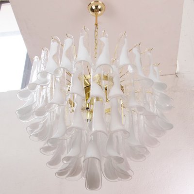 Murano White and Clear Glass Chandelier, 1990s-MPO-2019707