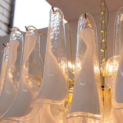 Murano White and Clear Glass Chandelier, 1990s-MPO-2019707