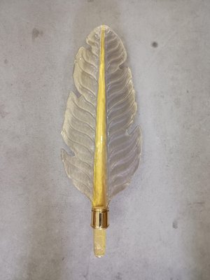 Murano White and Gold Glass and Brass Wall Light, 1980-UH-1804336