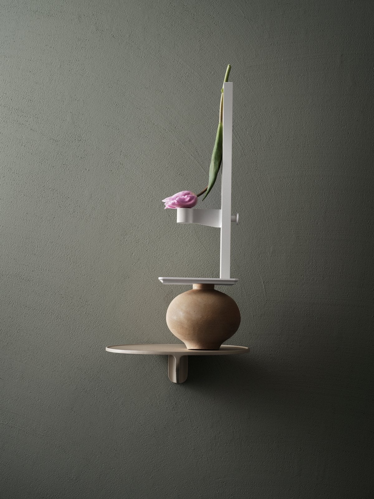 Museum shelf, beige