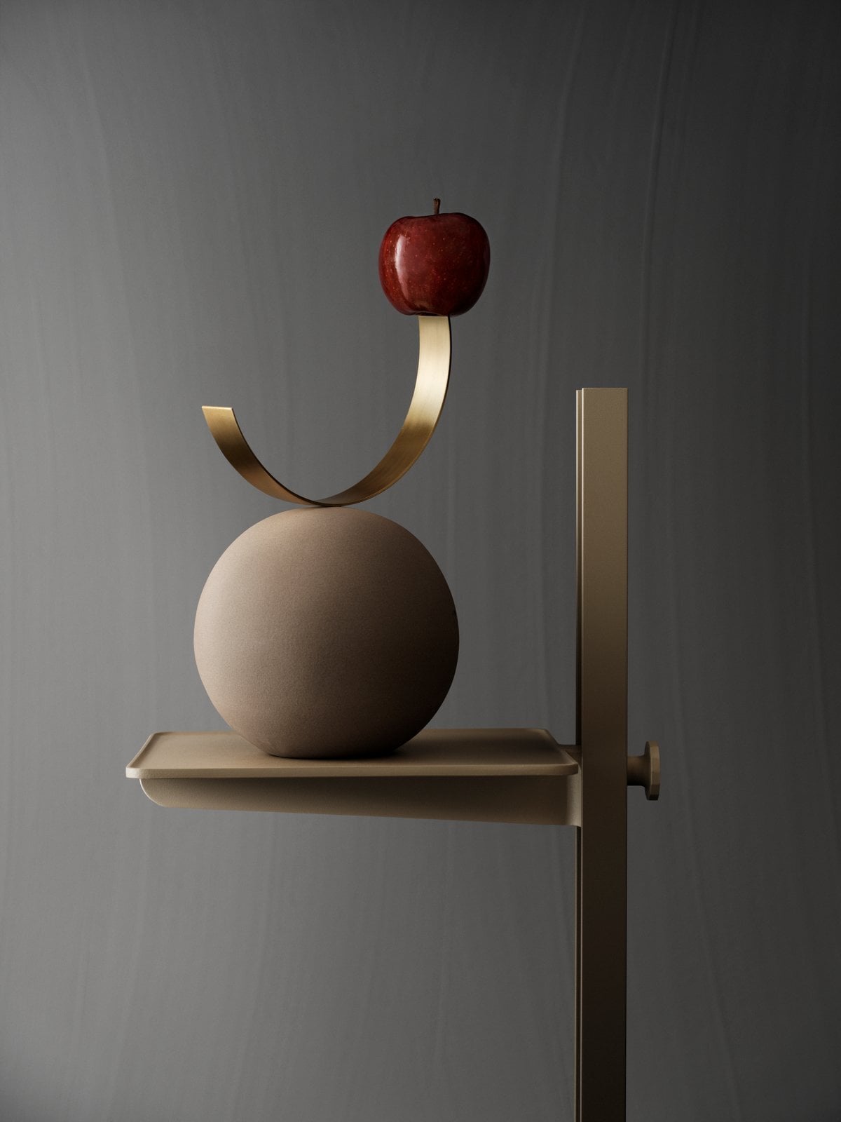 Museum side table, beige