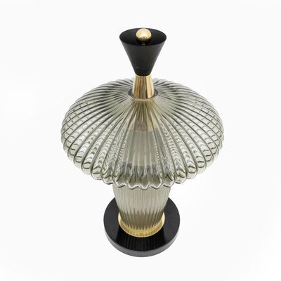 Mushroom-Shaped Table Lamps Murano Glass and Brass in Feng Shui style, Set of 2-FER-2035747