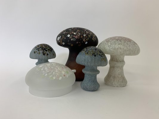 Mushrooms by Monica Backstrom for Kosta Boda, 1970s, Set of 5-BGP-733859