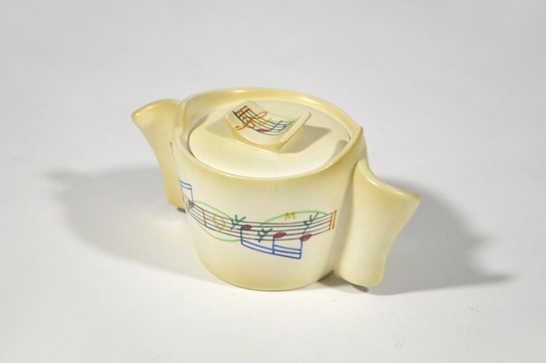 Music Coffee Service by Mario Sturani for Lenci Turin, 1940s, Set of 7-WG-1388664