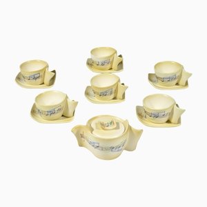 Music Coffee Service by Mario Sturani for Lenci Turin, 1940s, Set of 7-WG-1388664